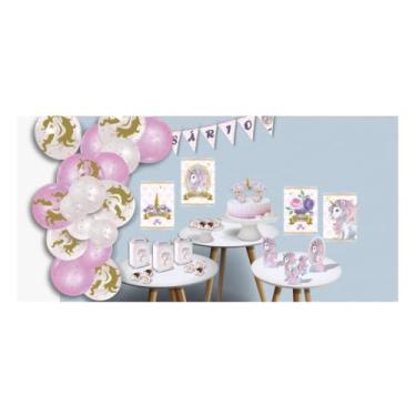 Imagem de Kit Festa Só Um Bolinho para Aniversário Unicórnio Festcolor
