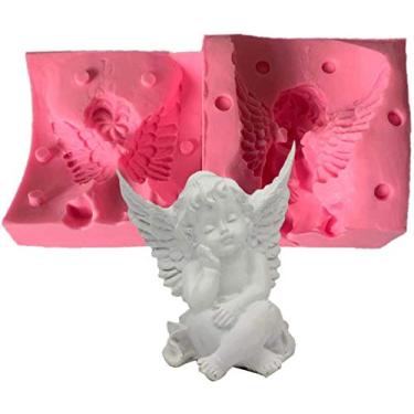 Imagem de NINEXY Molde de silina de anjo 3D, molde para vela de anjo de bebê, molde para sabonete, molde para decoração de bolo, molde para artesanato de resina