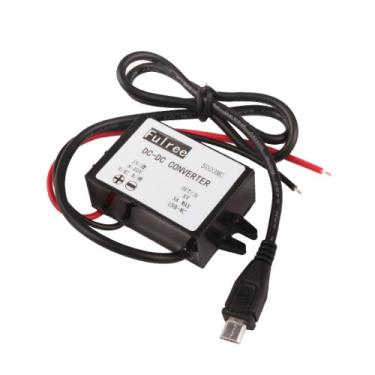 Imagem de Conversor de voltagem DC DC Volt Buck regulador de tensão 8-50V 12V/24V/36V para 5V 3A Módulo transformador de fonte de alimentação placa inversora com conector adaptador micro USB à prova d'água