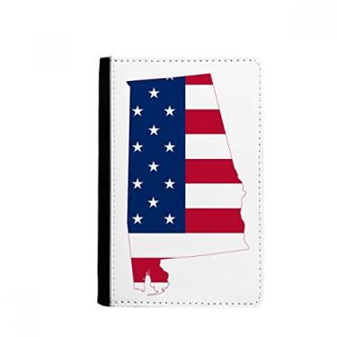 Imagem de Porta-passaporte com mapa dos Estados Unidos EUA estrelas em formato de bandeira Notecase Burse capa carteira porta-cartões, Multicolor
