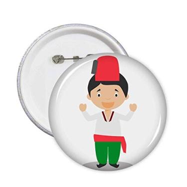 Imagem de Broche de arte déco de desenho de peru verde vermelho presente alfinetes de moda emblema de botão decoração acessório 5 peças