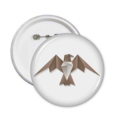 Imagem de Emblema geométrico abstrato águia padrão origami alfinetes botão decoração acessório 5 peças