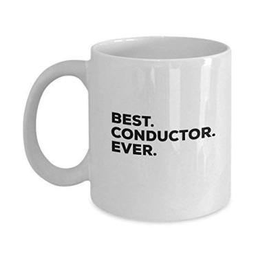 Imagem de Conductor Gifts – Caneca de café – Melhor condutor de todos os tempos – Trem musical de orquestra – Presente engraçado – Chá quente chocolate vinho cacau