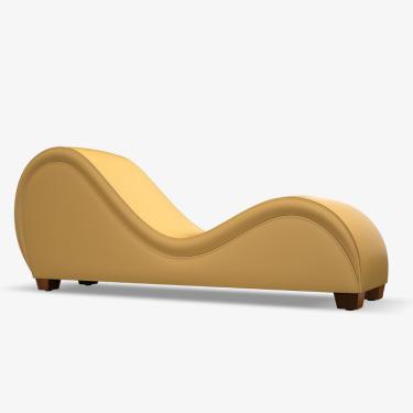 Imagem de Poltrona Divã Cadeira Recamier Design Americano Sofá Desire Amarela