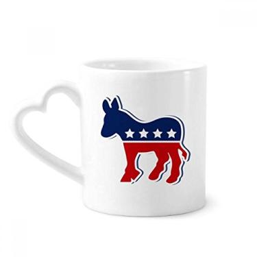 Imagem de Caneca de cerâmica com emblema do Partido Democrático, Caneca de café com alça de coração, presente de 355 ml