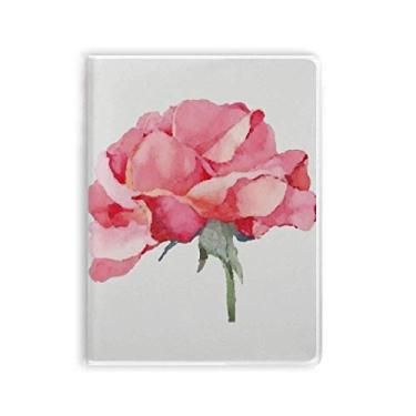 Imagem de Caderno de plantas em aquarela com estampa de flores de cravo, capa de goma