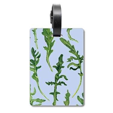 Imagem de Folhas de samambaia, desenho, planta, mala, etiqueta, cartão de bagagem, etiqueta