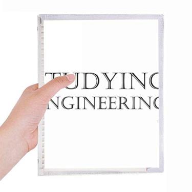 Imagem de Caderno de frases curtas para estudar, engenharia, folhas soltas, diário recarregável, papelaria