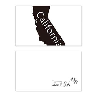 Imagem de Contorno do mapa da Califórnia dos Estados Unidos, cartão de agradecimento, papel de aniversário, agradecimento de casamento