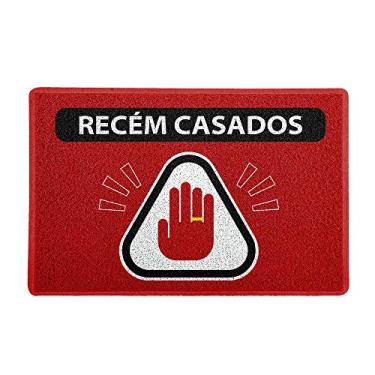 Imagem de Capacho/Tapete 60x40cm - Atenção Recém Casados
