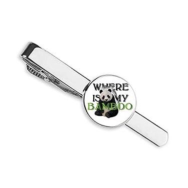 Imagem de Panda Bamboo Animal Food Gravata Clipe de gravata para presente Homem de negócios