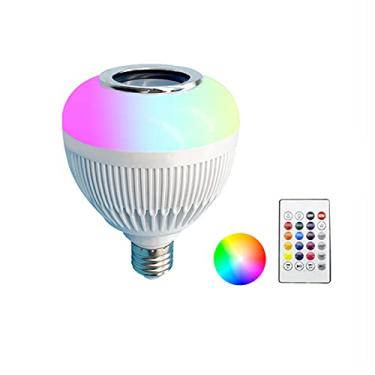 Imagem de Lâmpada sem fio Bluetooth LED com alto-falante E27 RGB 12W Lâmpada para reprodução de música remoto