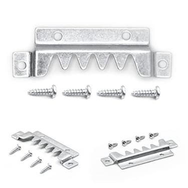 Imagem de PHS Cabides para fotos de dente de serra para serviço pesado - Suporte grande de dente de serra de 113 kg - Cabides de imagem extra pesados com parafusos - Suportes de pendurar para montagem na parede