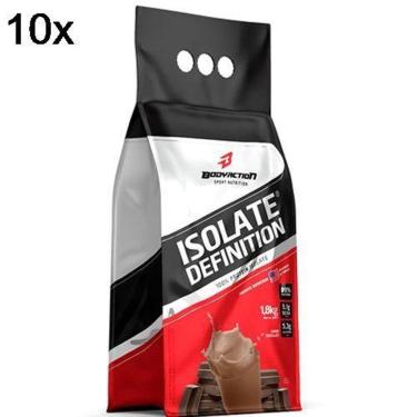 Imagem de Kit 10X Whey Isolate Definition - 1800g Refil Chocolate - BodyAction-Masculino