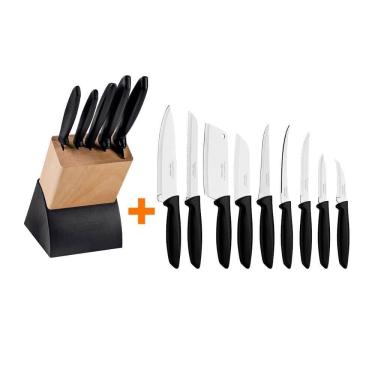 Imagem de Kit - Faqueiro Plenus 6 Peças + 1 Faqueiro 9 Peças Plenus Preto - Tramontina