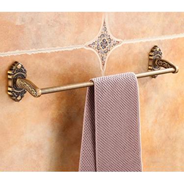 Imagem de Conjunto de ferragens de acessórios de banheiro, antigo, esculpido, alumínio, dobrável, toalha/tecido, prateleira de canto, saboneteira, porta-escova de vaso sanitário, barra de toalha individual