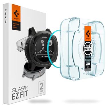 Imagem de Spigen Película de vidro temperado [GlasTR EZ FIT] projetada para Garmin Instinct 2 (45 mm) / Instinct 2 Solar (45 mm) - pacote com 2