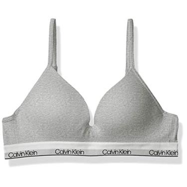 Imagem de Calvin Klein Sutiã híbrido sem costura grande para meninas, Cinza mesclado, (34) 34A