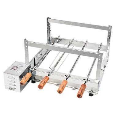 Imagem de Churrasqueira Rotativa Kit Arke Inox 4 Espetos Gbi-04