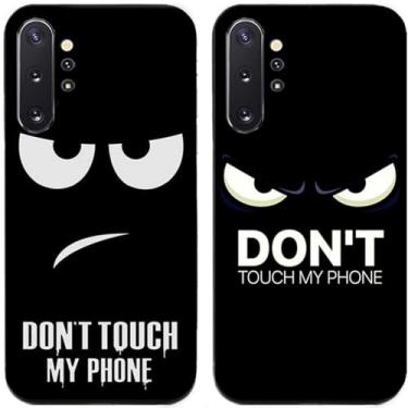 Imagem de 2 peças Anger Don't Touch My Phone impresso TPU gel silicone capa traseira para celular Samsung Galaxy All Series (Galaxy Note 10 Plus/Note 10+)