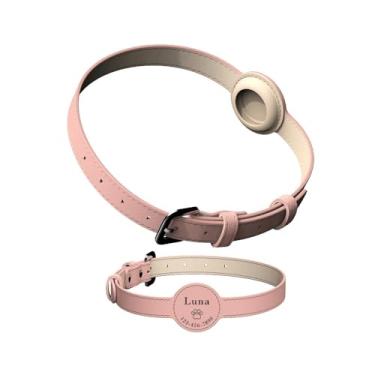Imagem de Coleira Para Rastreador Airtag Gps Cachorro Cães Personalizada Com Nome E Telefone Identificação (Rosa, M)