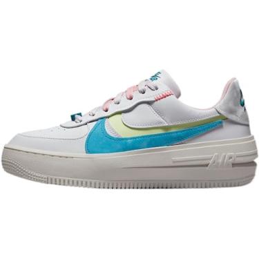 Imagem de Nike Tênis de basquete feminino de cano baixo, Af1 - Branco/Azul-Rosa (Dz5197-100), 7