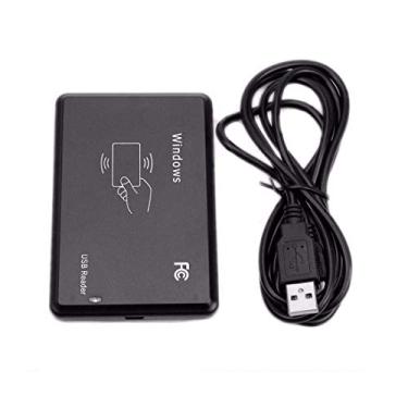 Imagem de HiLetgo Leitor de cartão de identificação RFID USB EM4100 de 125 kHz, leitor de cartão Plug and Play, com cabo de primeiros 10 dígitos (leia apenas o cartão de identificação de 125 kHz, não é possível