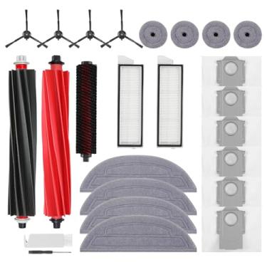 Imagem de Kit de acessórios S8 Max compatível com Roborock S8 Max/MaxV Ultra Robot Vacuum, 1 conjunto de escova principal, 1 escova rolante, 4 filtros HEPA, 4 escovas laterais, 4 panos de esfregão + pano de