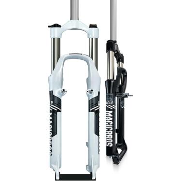 Imagem de Garfo de suspensão para bicicletas de montanha de 26 polegadas, 1 1/8 de tubo reto Garfos dianteiros para bicicletas de montanha Garfo mecânico de viagem de 100 mm Bloqueio manual QR 9 mm Fr