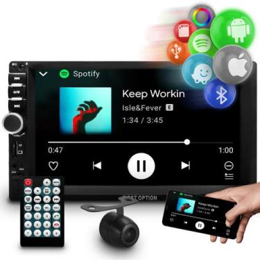 Imagem de Central Multimidia Automotiva rádio som pra carro 2 din espelhamento c
