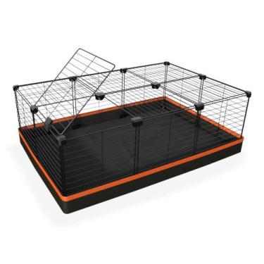 Imagem de Cercado Aramado Porquinho da Índia 60x90x30 Cm Preto com Teto Malha Es