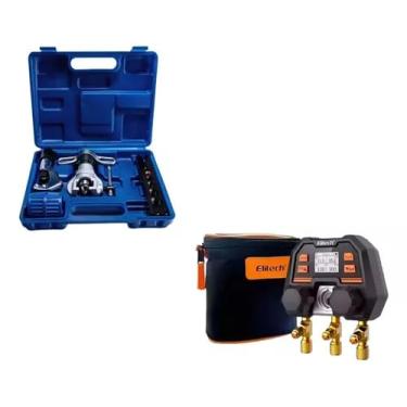 Imagem de Kit Manifold Digital Flangeador Excentrico Maleta E Catraca