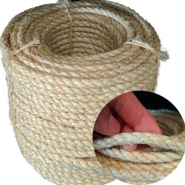 Imagem de Corda de Sisal 8mm 10 Metros Cor Natural para Artesanato e Decorações 