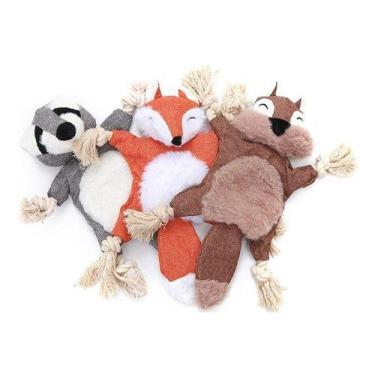 Imagem de Brinquedo Pet Pelúcia E Corda para Cães Cachorros Resistente Raposa Co