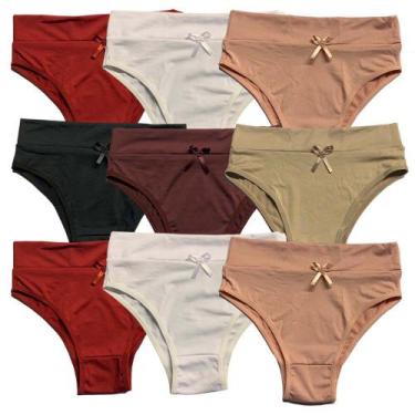 Imagem de Kit 9 de Calcinha Calçola Fristyle Microfibra Lisa Lingerie Atacado, M