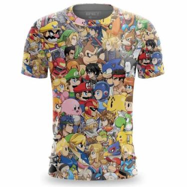 Imagem de Camisa Masculina Estampada Geek Gamer Camisa Casual Personagens - Efec
