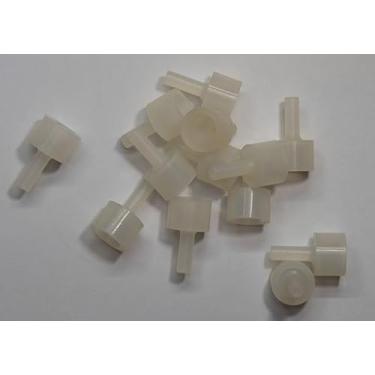 Imagem de Tampa redonda com alça de puxar para 12,5-13 mm diâmetro externo (pacote com 25) Tampa do tubo de extremidade do tubo protetores de rosca máscara de tinta reutilizável borracha de silicone