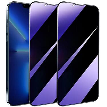 Imagem de SOOPUR [Pacote com 2] Compatível com iPhone 13 Pro Max 17,76 cm Protetor de tela de privacidade, Super Dureza 9H Resistente a arranhões, Película de vidro temperado antiquebra e cobertura total de borda arredondada
