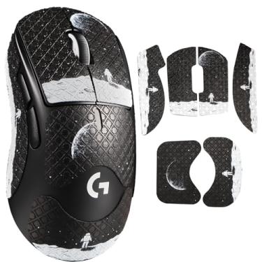 Imagem de IMMOENUC Adesivo de fita adesiva para Logitech G PRO X Superlight 2 DEX Lightspeed Mouse sem fio para jogos antiderrapante, autoadesivo, pré-cortado, resistente ao suor (padrão terra)