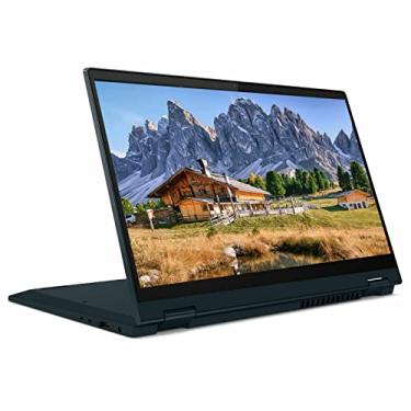 Imagem de Lenovo IdeaPad Flex 5 35.6 cm FHD IPS Touchscreen 2 em 1 laptop conversível, AMD Ryzen 3 5300U até 3,80 GHz, 4 GB DDR4 RAM, SSD NVMe de 512 GB, impressão digital, WiFi, HDMI, USB-C, Win 10S, cartão SD