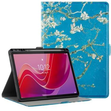 Imagem de Derwere Capa para Lenovo Tab M11 com suporte para caneta, capa magnética ultrafina para tablet Lenovo Tab K11 LTE infantil, flor