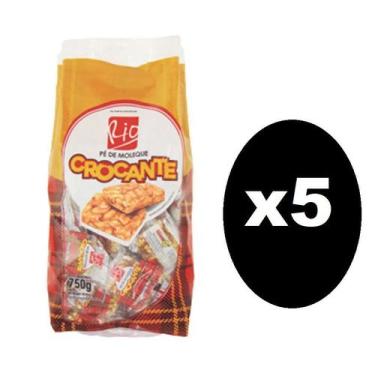 Imagem de kit 5 pacotes de Doce Pé De Moleque Crocante Rio 750 gramas