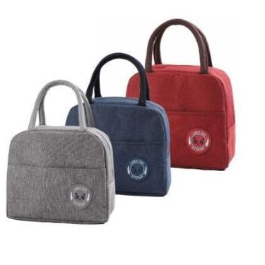 Imagem de Bolsa Térmica Lisa Portátil Porta Marmita Impermeável Academia - Plena