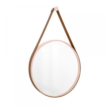 Imagem de Espelho Decorativo Adnet Rosa Alça Café 60cm Redondo - E2G Design
