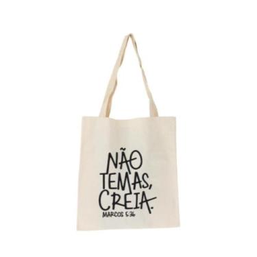 Imagem de Bolsa Ecobag 100% algodão Estampa NÃO TEMAS, CREIA! - CARIOCA MAIS