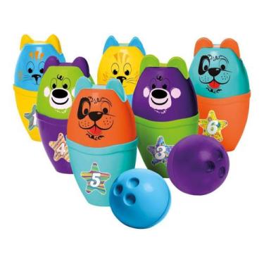 Imagem de Boliche de Brinquedo 737 Bolibichos - 8 Peças Tateti