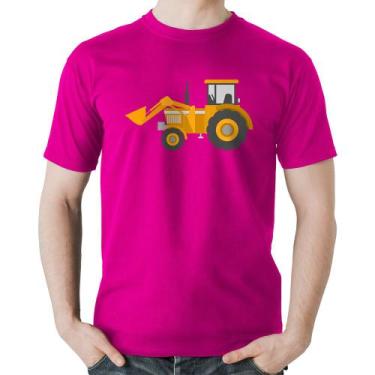 Imagem de Camiseta Algodão Trator Pá Carregadeira Amarelo - Foca na Moda, Rosa, 