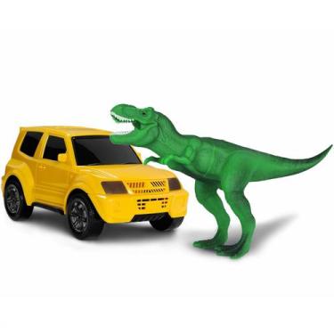 Imagem de Kit Tiranossauro Rex Com Carrinho Pajero 371 - Super Toys - Supertoys