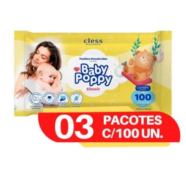 Imagem de Toalhinhas Umedecidas Baby poppy classic 3 pacotes - Cless