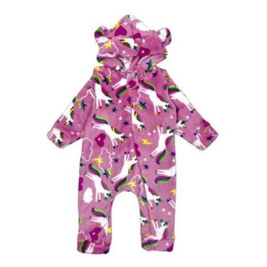 Imagem de Macacão Pelúcia Fleece Bebe Infantil Zíper Quentinho P/ Frio - AG Indu